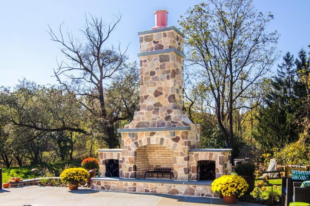 stone fireplace