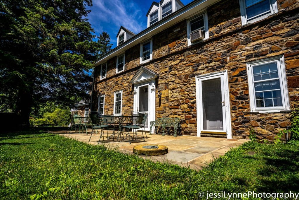 Backyard stone patio