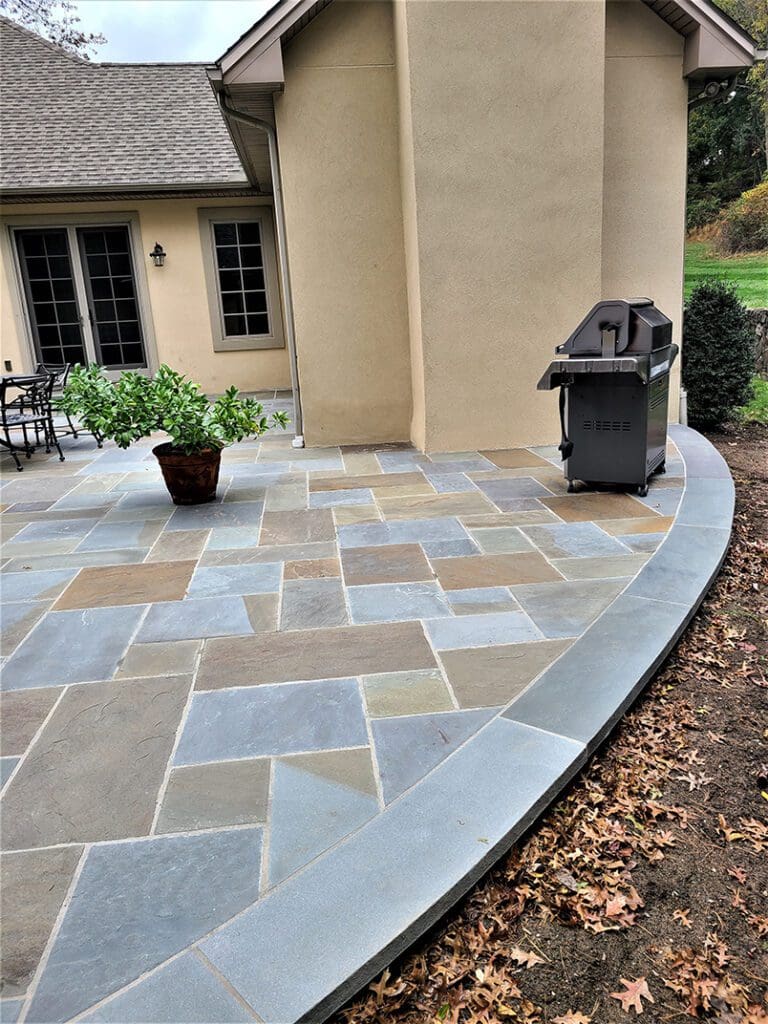 Backyard stone patio