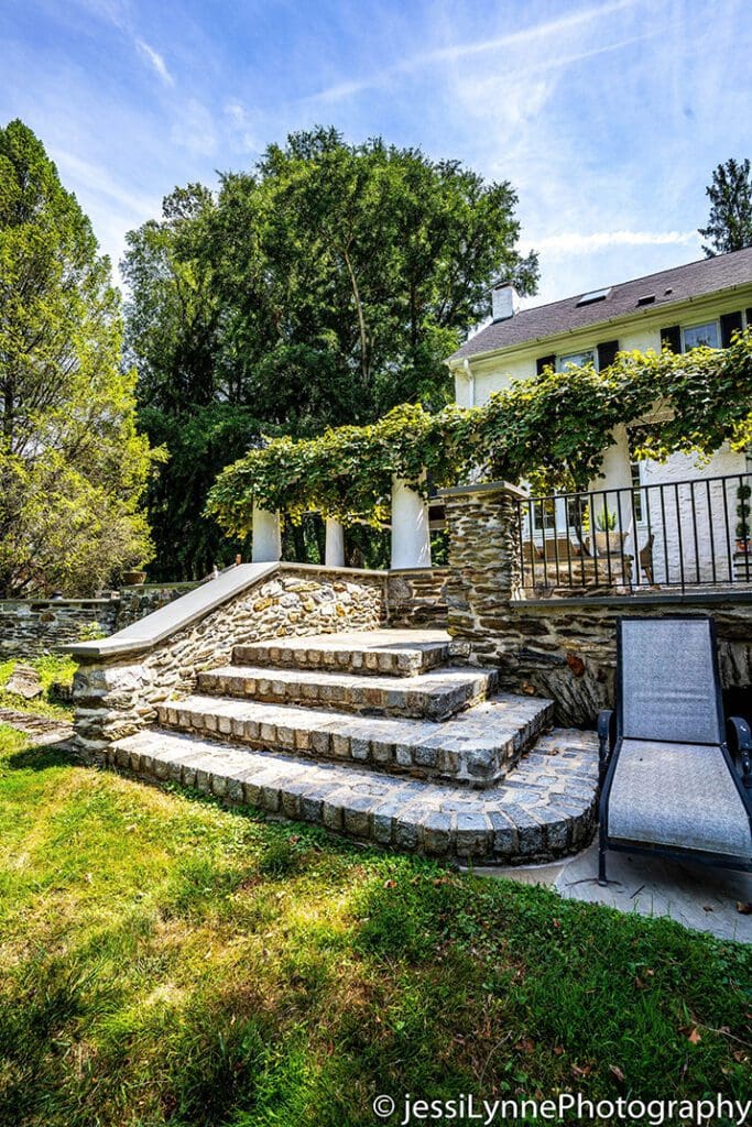 backyard stone stairs