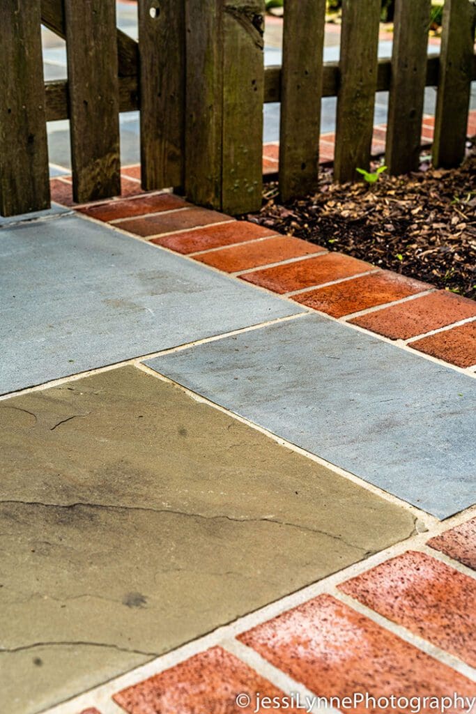 Stone and brick walkway