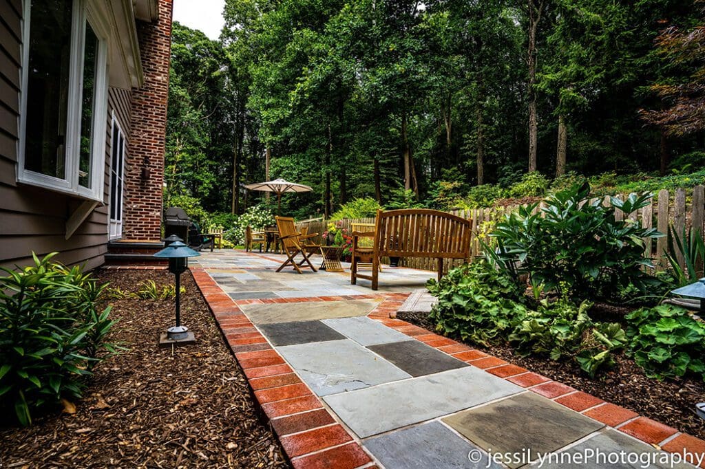 Stone and brick walkway
