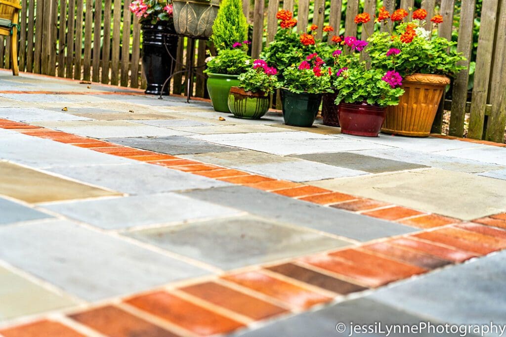 Brick and stone patio
