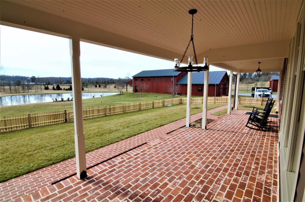 Fenced in backyard patio