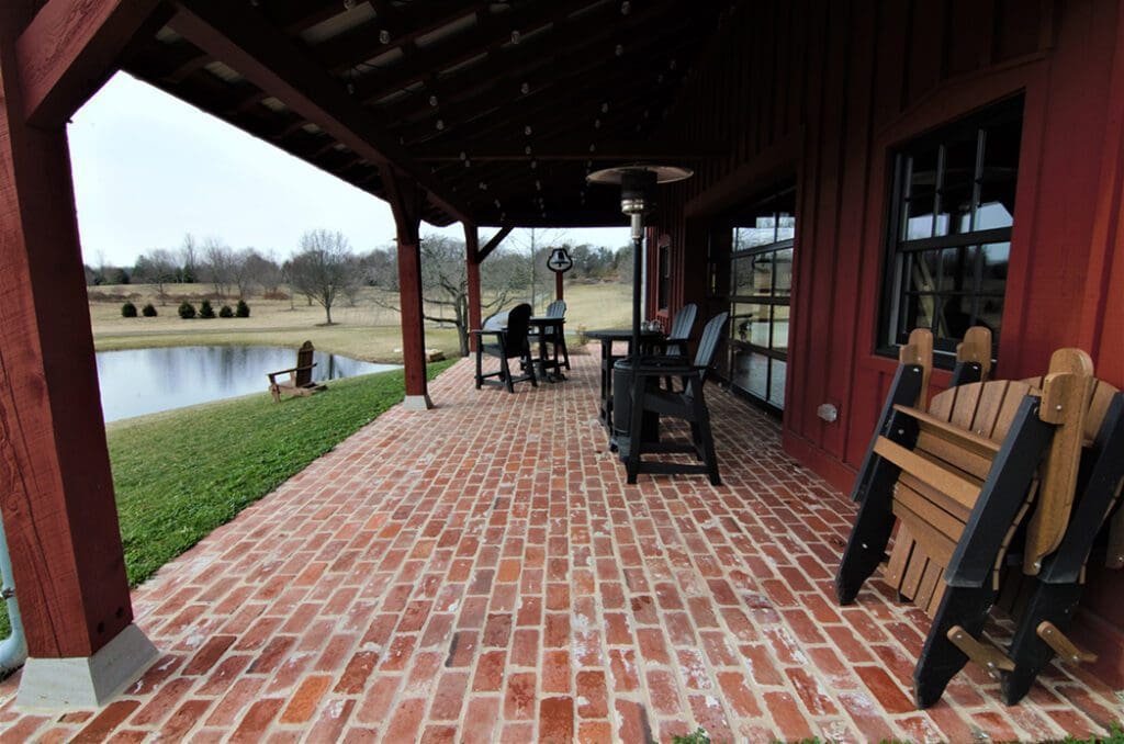 Backyard brick patio